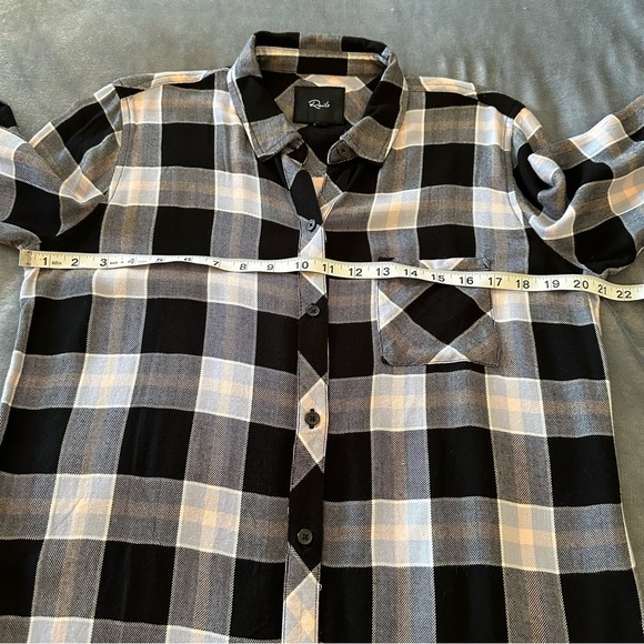 Rails Hunter in Onyx Perwinkle Blush Button Up Long sleeves Cowgirl Shirt Size M - Picture 14 of 14